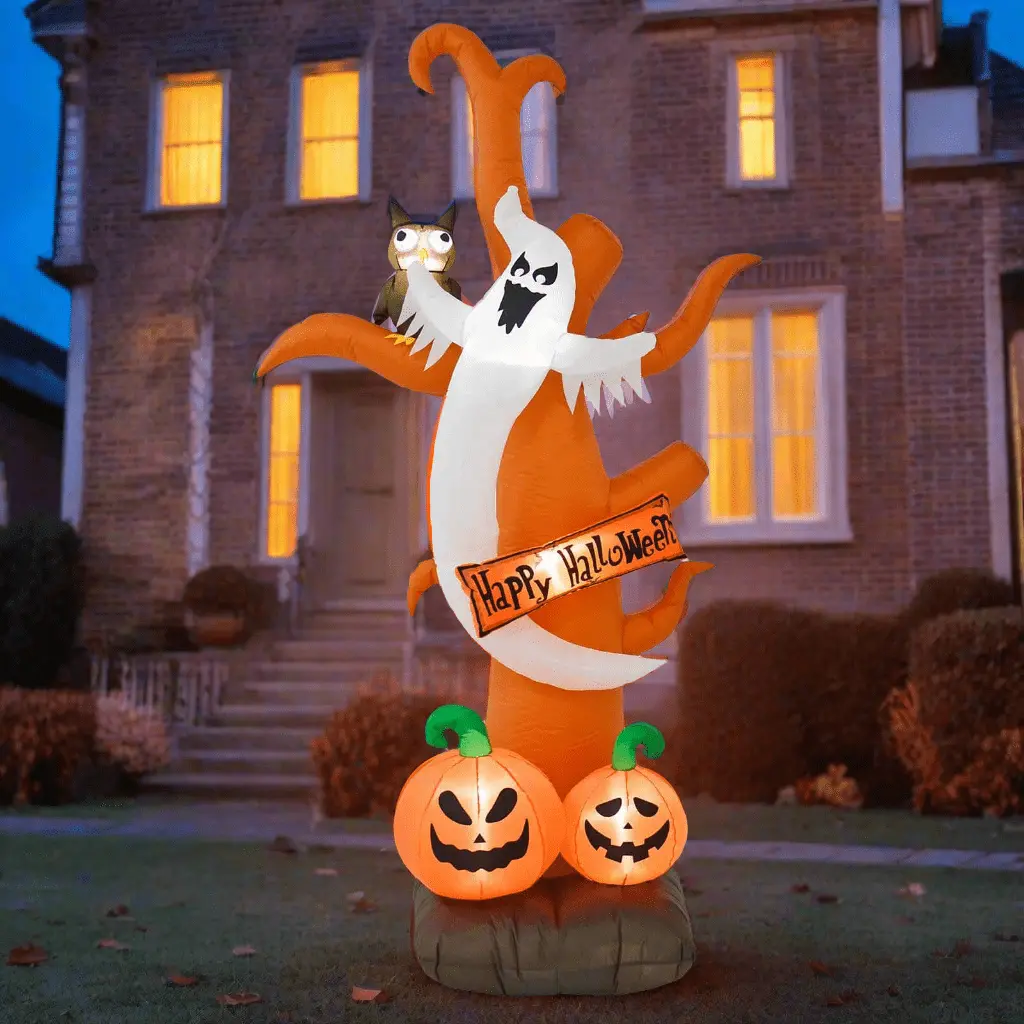 8Ft Led Inflatable Tree Ghost Pumpkin Halloween Party Decoration 1