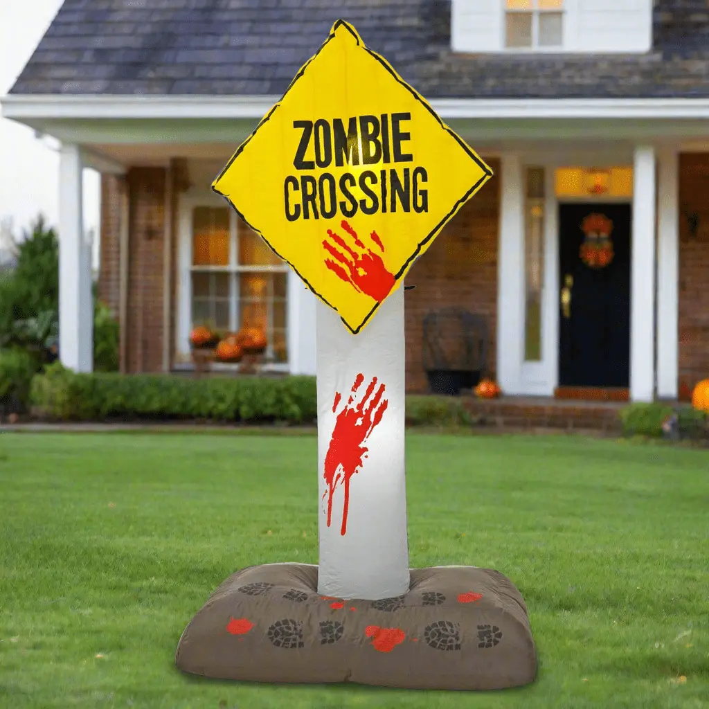 6Ft Led Inflatable Zombie Sign Halloween Party Decoration 1