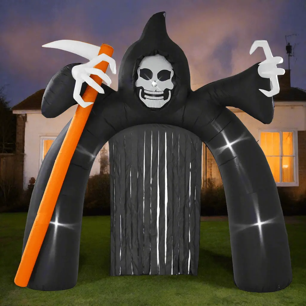 12Ft Light Up Inflatable Halloween Arch Grim Reaper Decoration 1