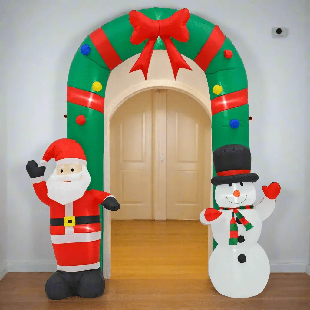 8Ft Inflatable Light Up Santa Snowman Arch Christmas Decoration 1