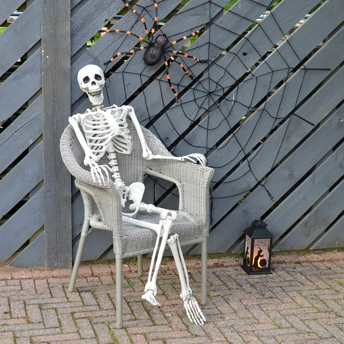 Life Size Poseable Skeleton Halloween Decoration Party Prop 152Cm 1