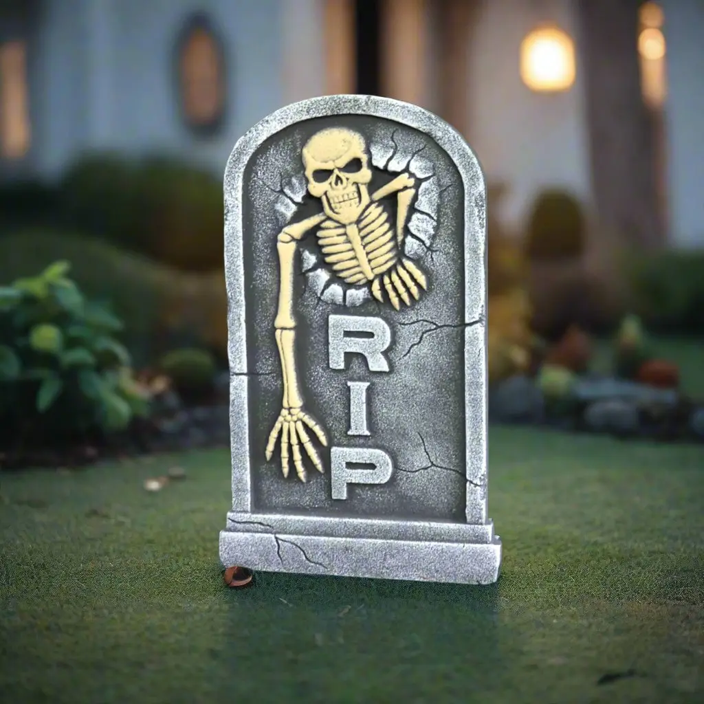 Skeleton Tombstone Halloween Party Decoration Graveyard 55Cm 1
