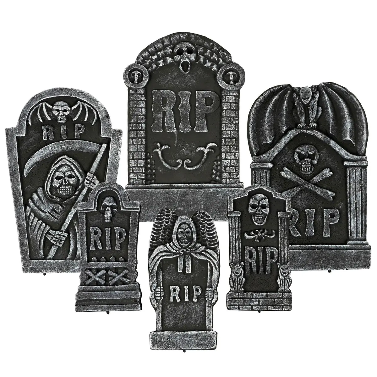 6Pc Tombstone Set Halloween Party Decorations Graveyard Props 2