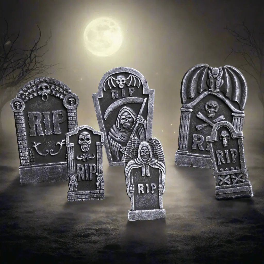 6Pc Tombstone Set Halloween Party Decorations Graveyard Props 1