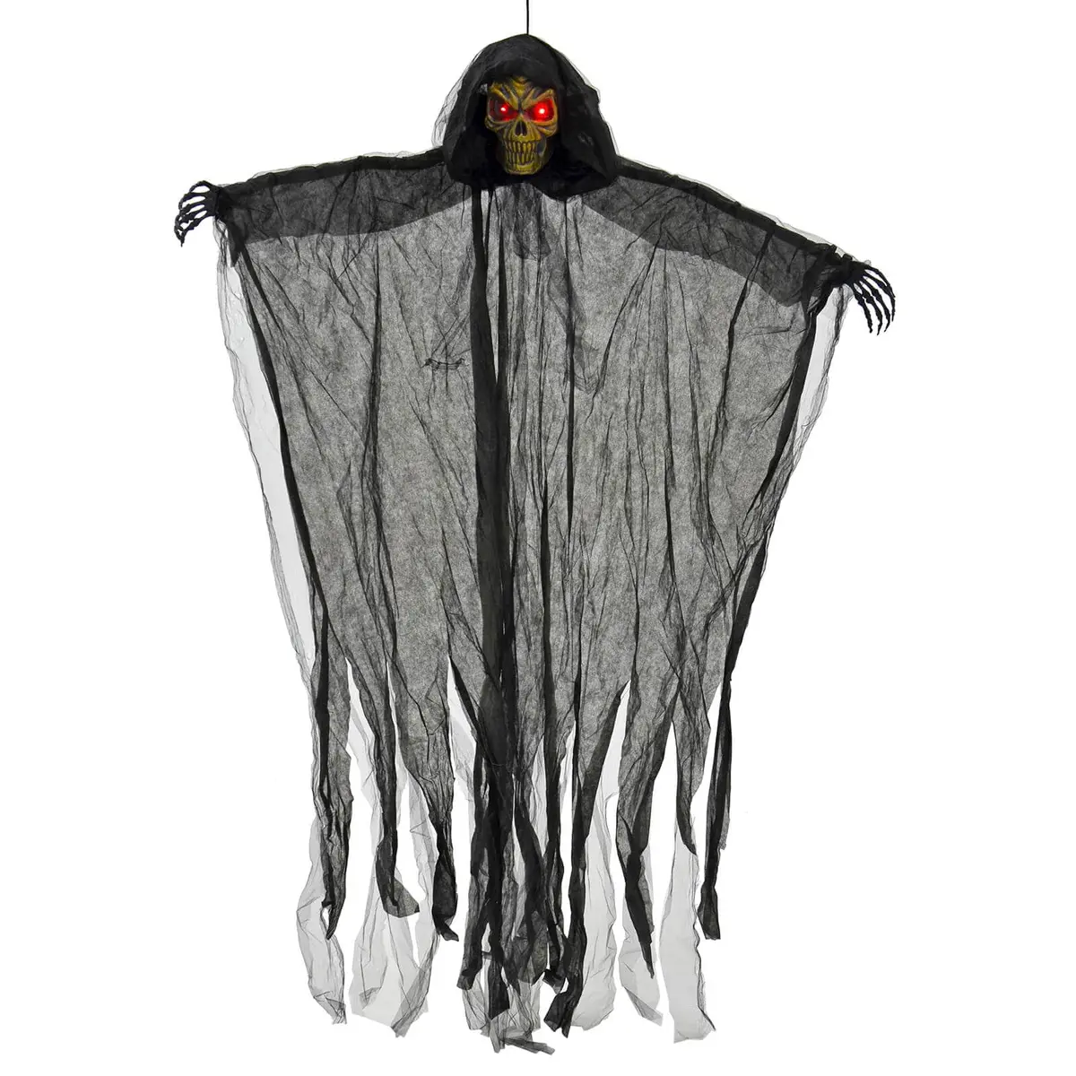 6Ft Hanging Grim Reaper Skeleton Flashing Eyes Decoration 1