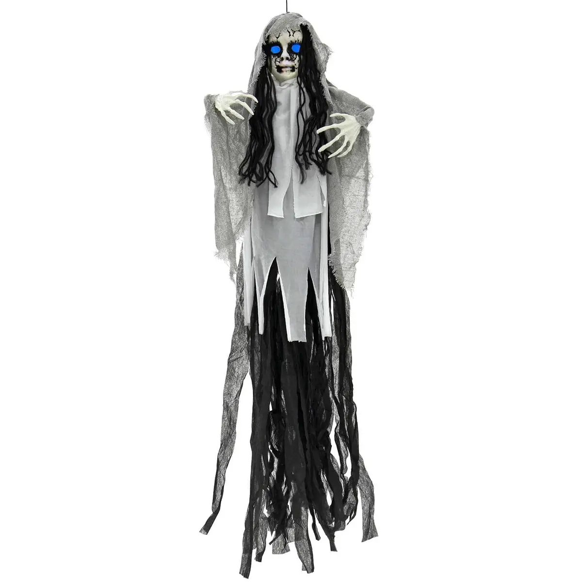 4Ft Scary Doll Light Up Eyes Hanging Halloween Decoration 1