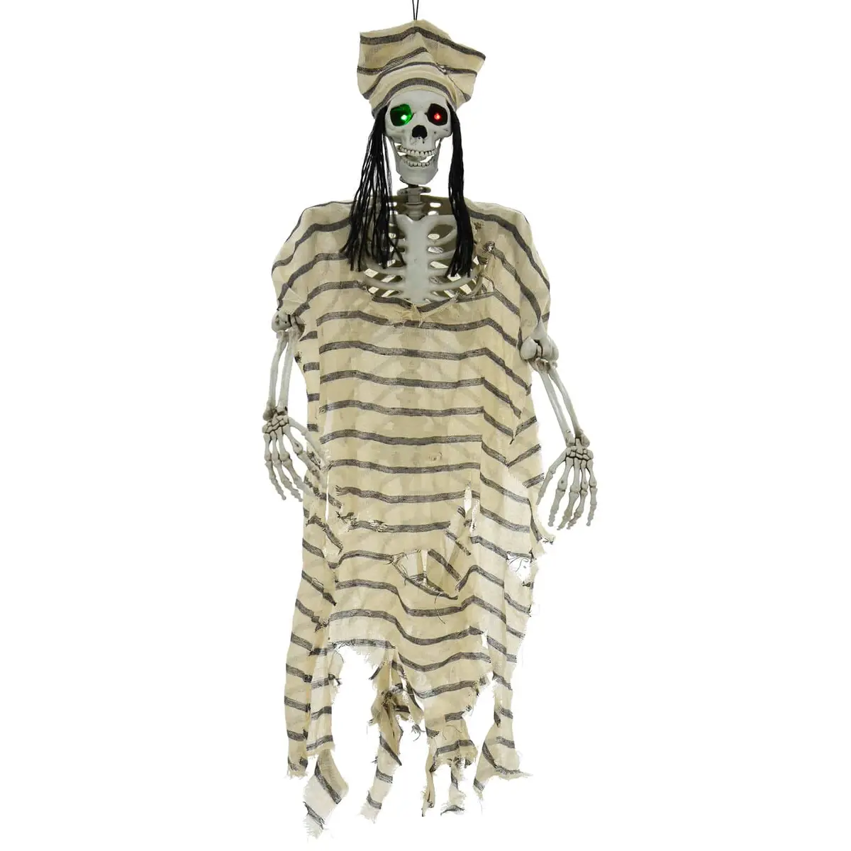 5Ft Hanging Pirate Ghost Light Up Eyes Skeleton Decoration 1