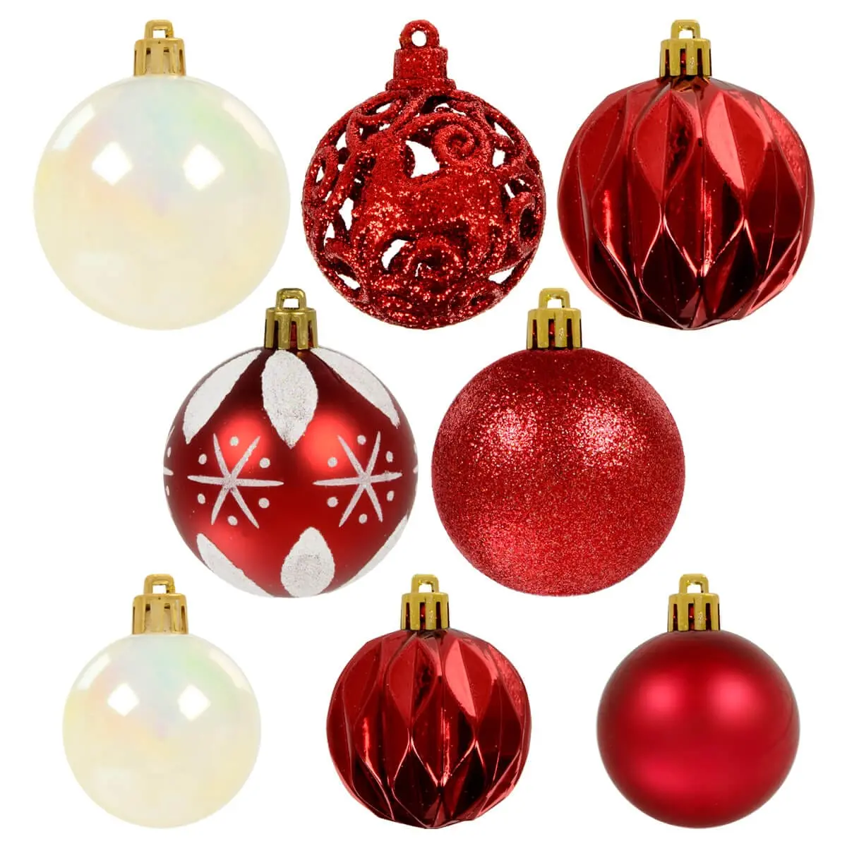 67Pc Christmas Tree Baubles Set Mixed Size Design Decorations 1