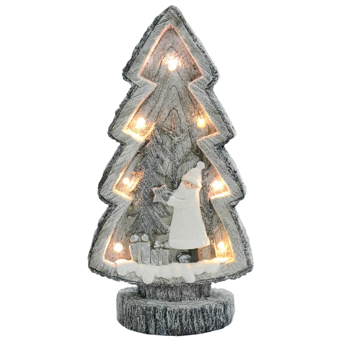 Led Christmas Tree Ceramic Ornament Grey White 51Cm 1