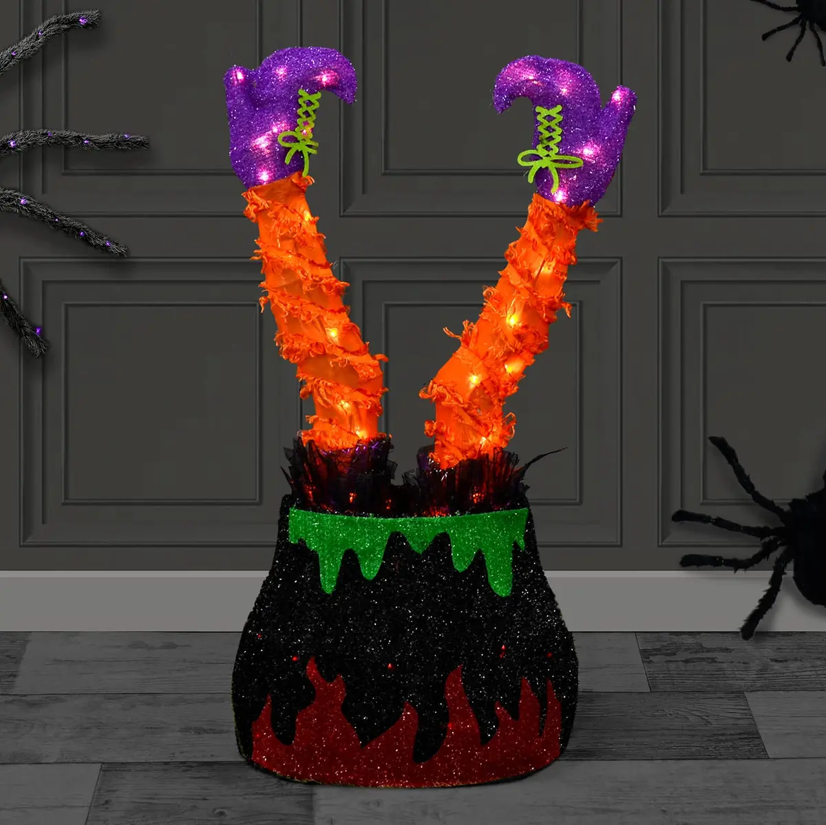 Light Up Witch Legs In Cauldron Halloween Decoration 72Cm 1