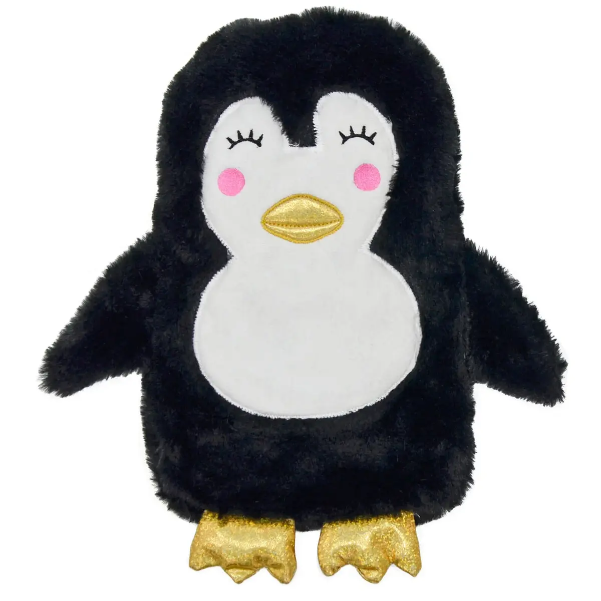 Penguin Hot Water Bottle Plush Cover Gold Sparkle 1 Litre 1
