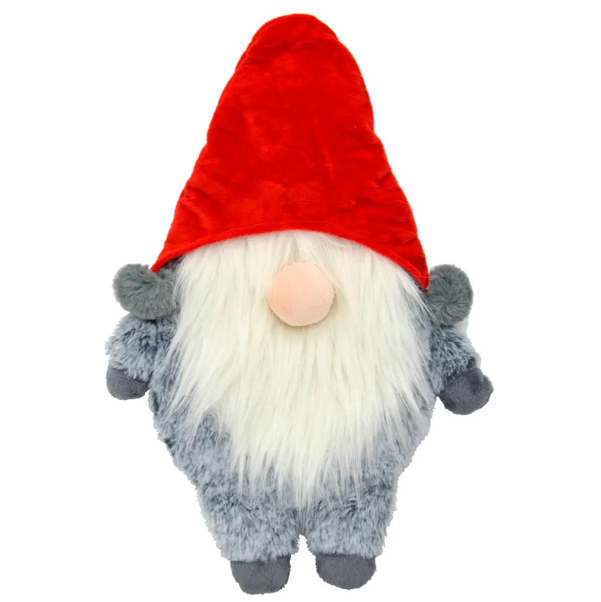 Christmas Gonk Hot Water Bottle 3D Fleece Grey Red 1 Litre 1