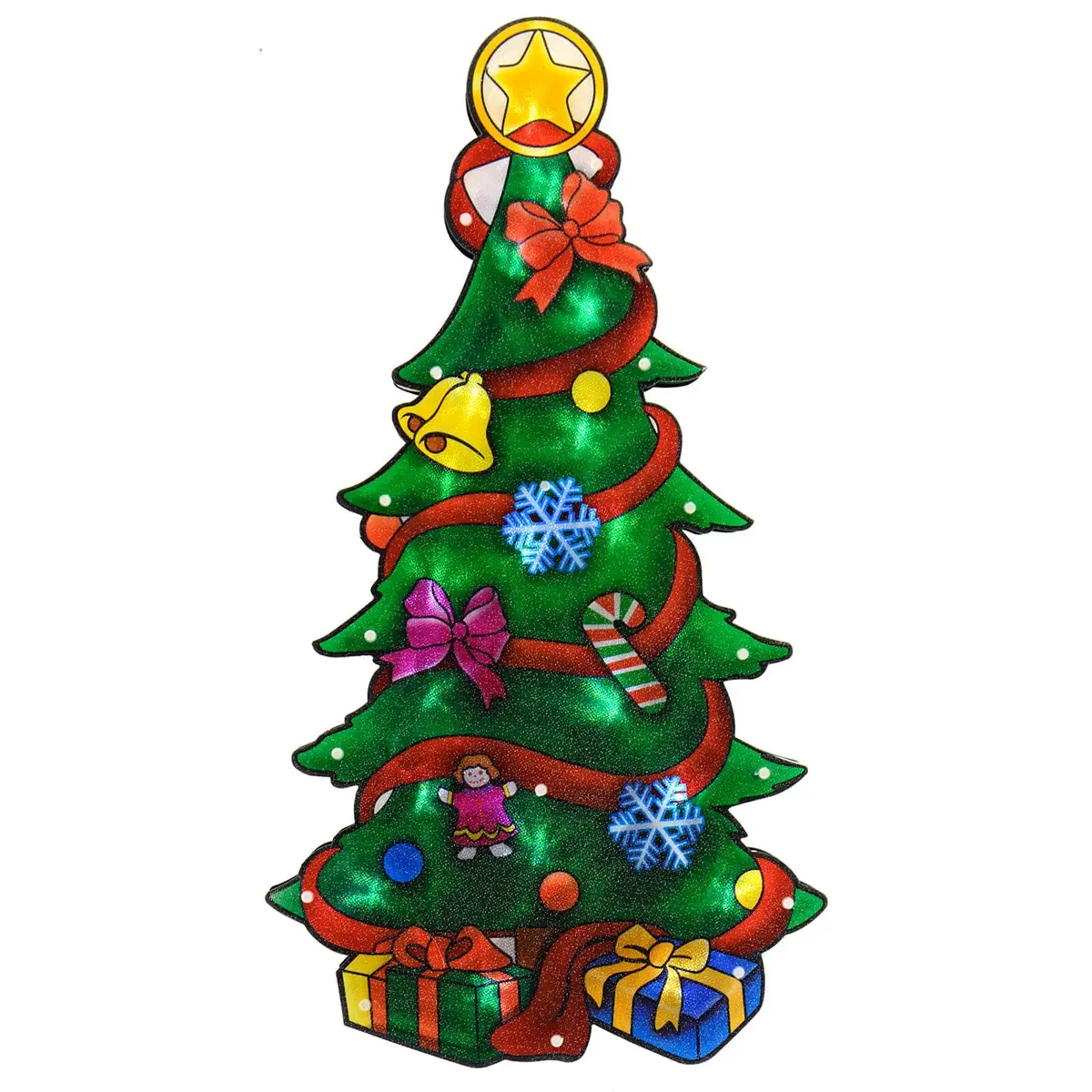 Christmas Tree Led Window Silhouette Battery Operated 46Cm 1