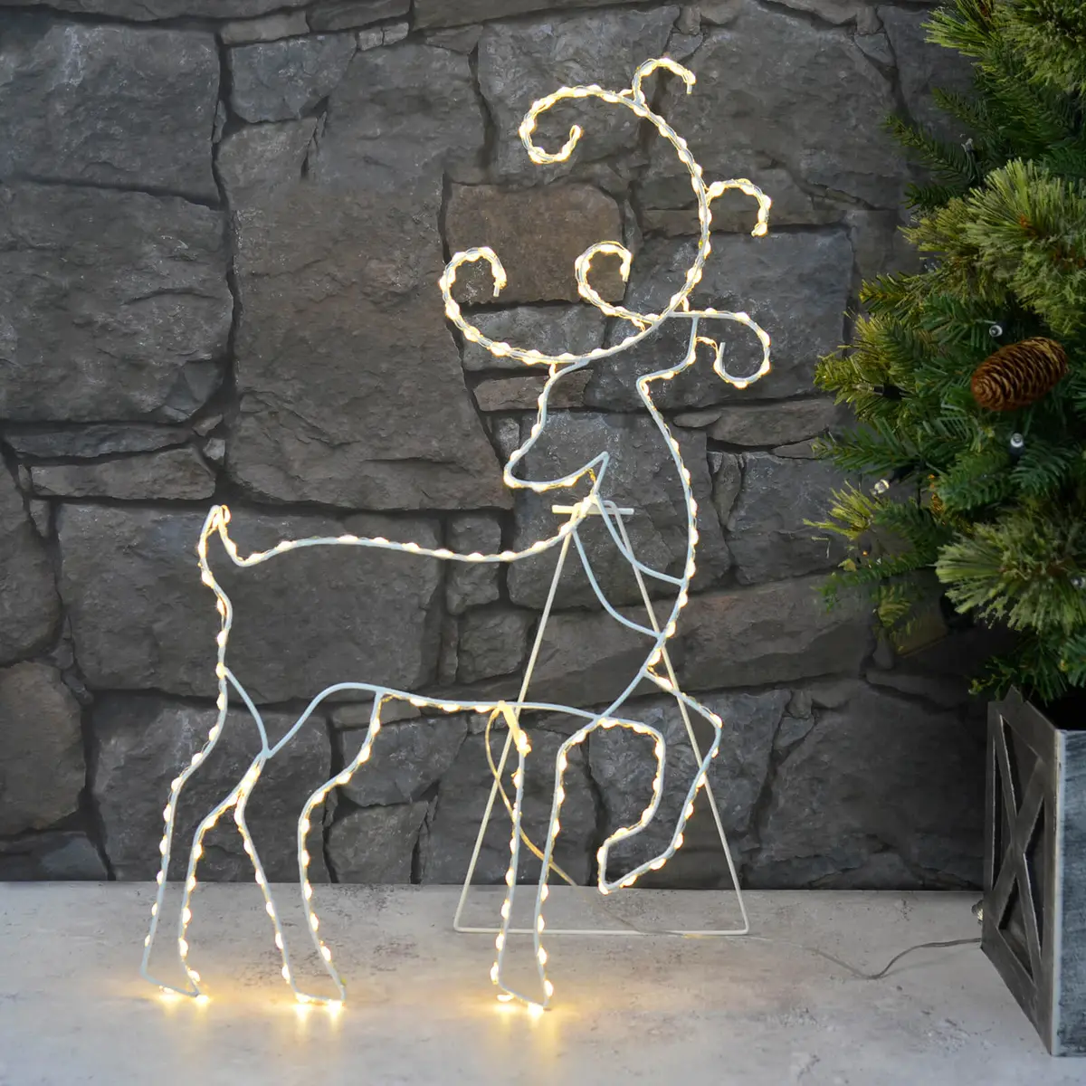 Light Up Reindeer Silhouette Outdoor Christmas Decoration 60Cm 1