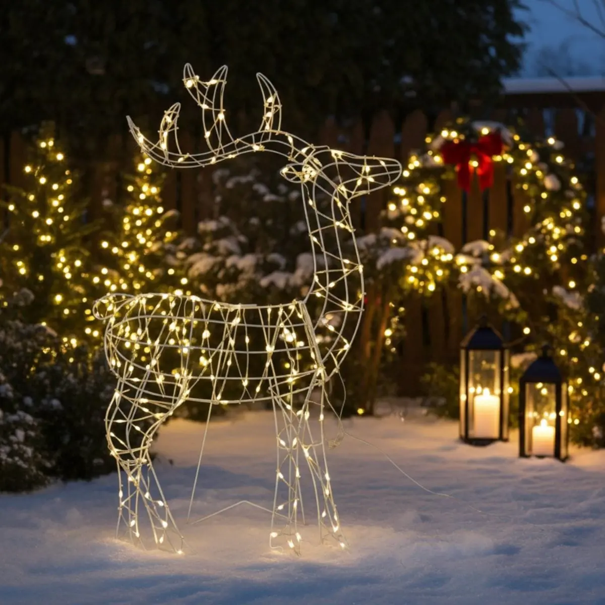 Led Reindeer Standing Silhouette Outdoor Christmas Decoration 1