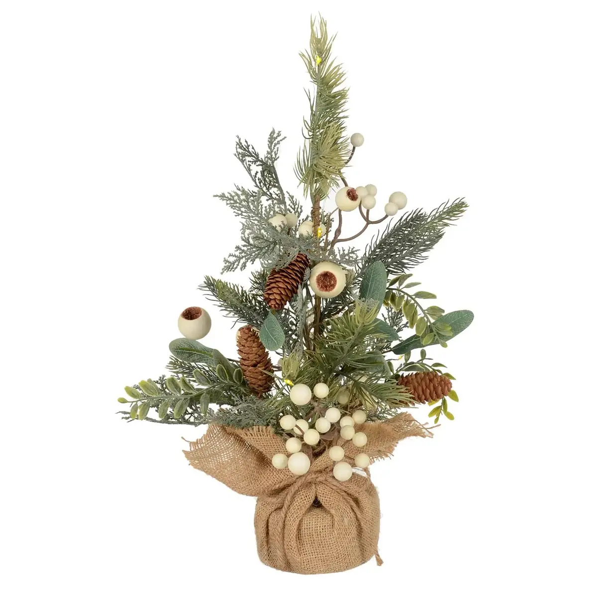 Snowberry Light Up Mini Christmas Tree Pine Cones 50Cm 1