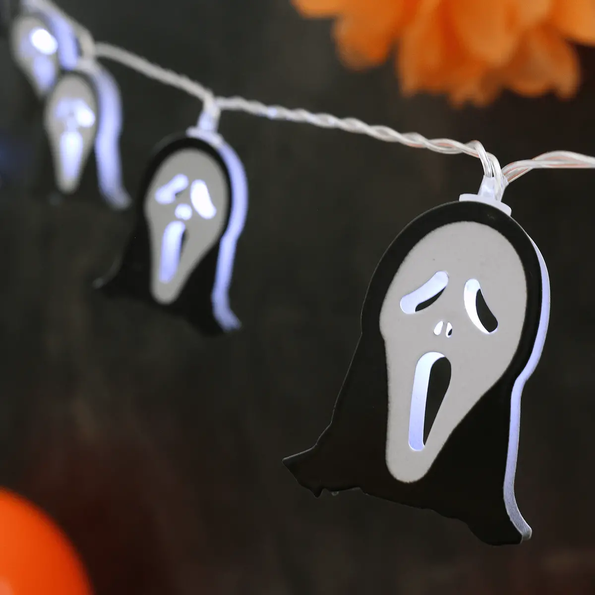 10 Ghost Face String Lights Led Halloween Party Decorations 1