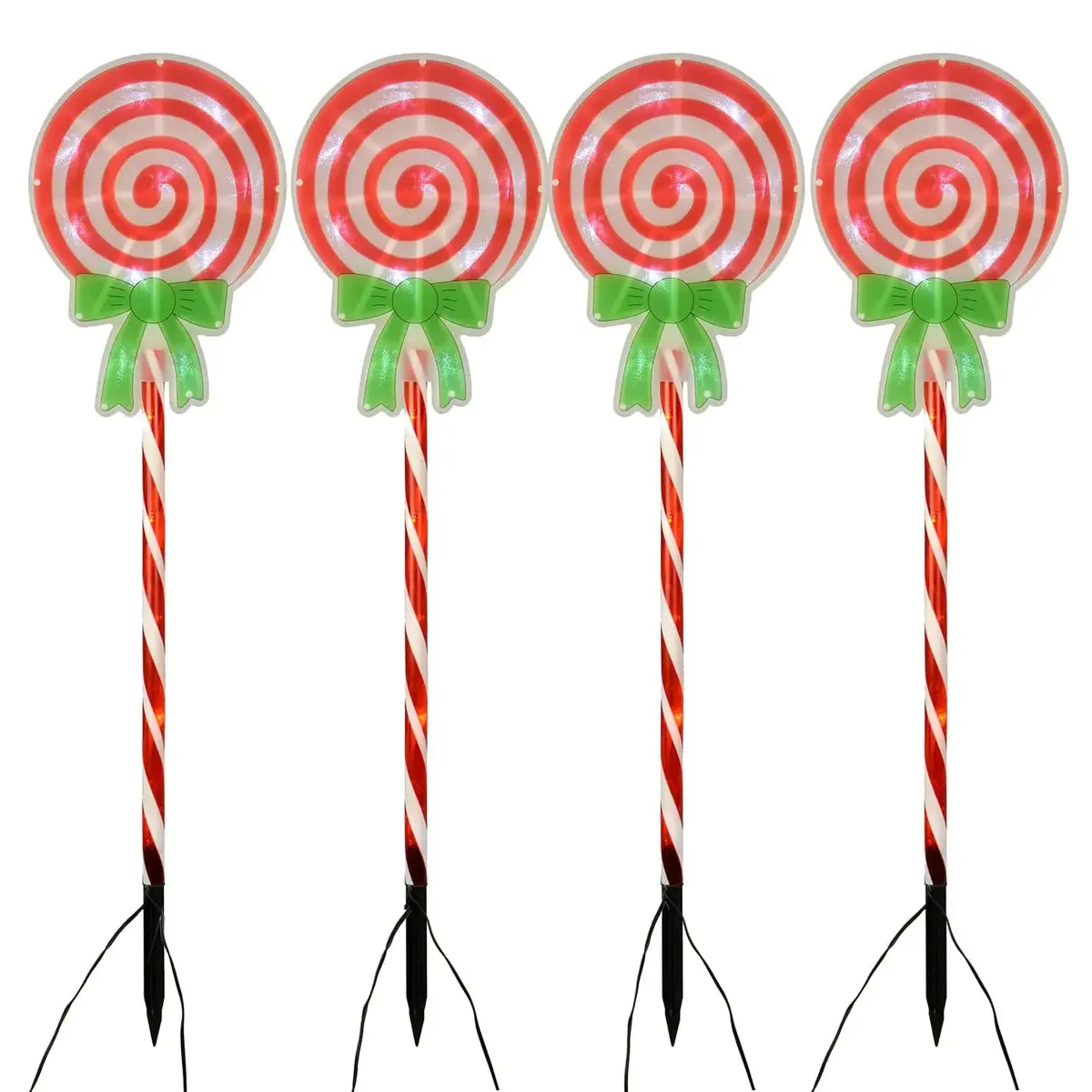 4 Christmas Candy Swirls Lollipop Pathway Lights Outdoor 75Cm 1