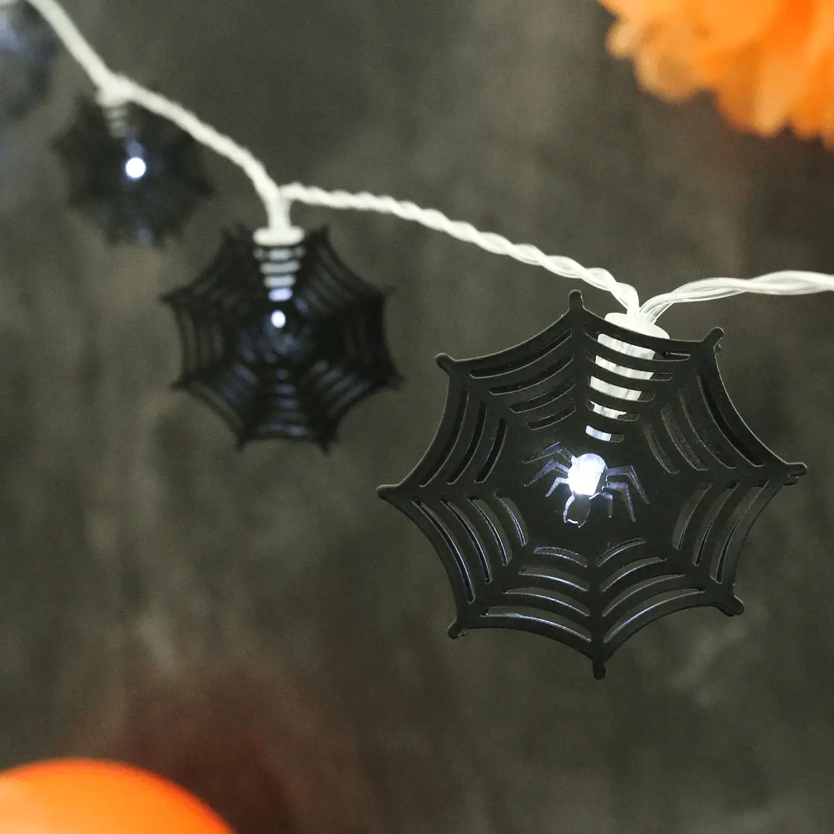 10 Spiders Web String Lights Led Halloween Party Decorations 1