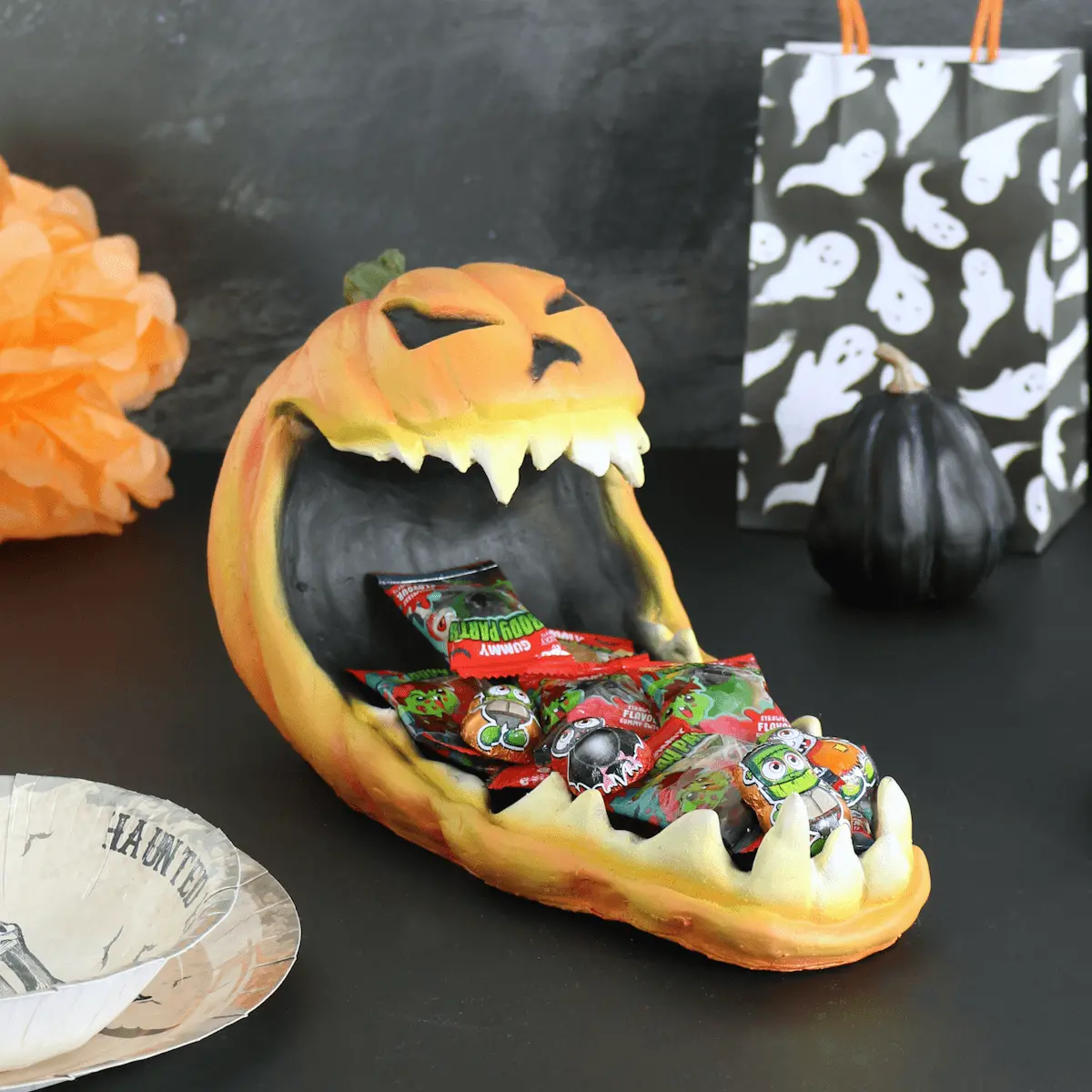 Horror Pumpkin Candy Tray Halloween Party Decoration Sweet Holder 1
