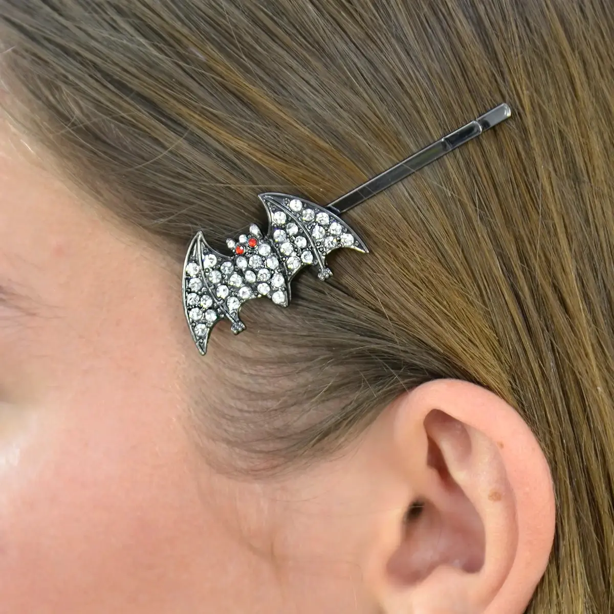 Bats Halloween Hair Slides Set Of 2 Diamante Costume Accesssory 1