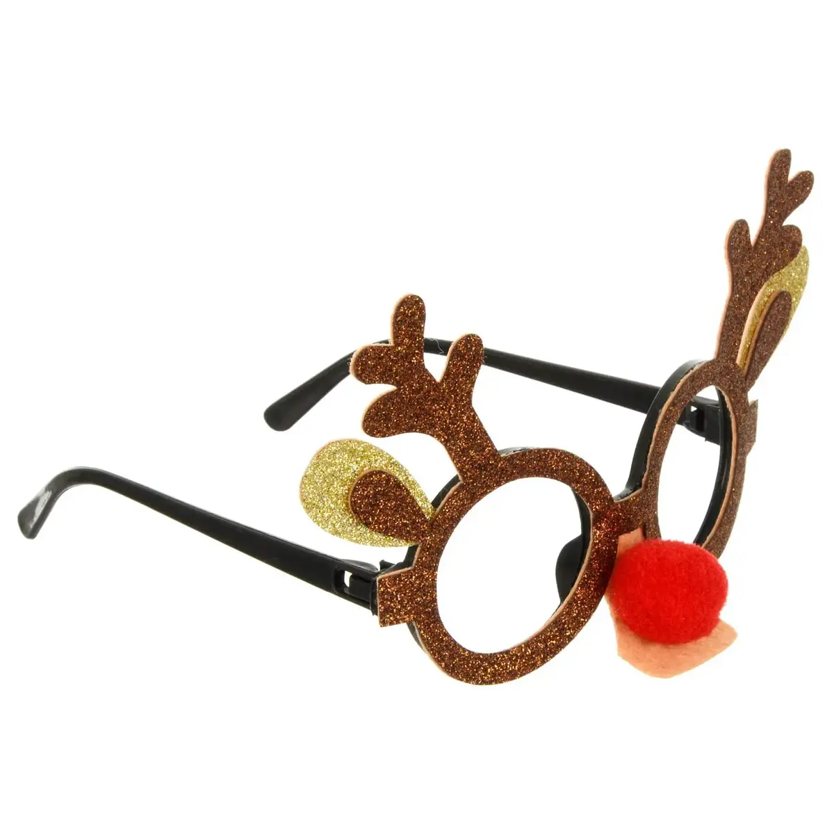 Novelty Reindeer Christmas Glasses Red Pom Pom Party Specs Fun 2