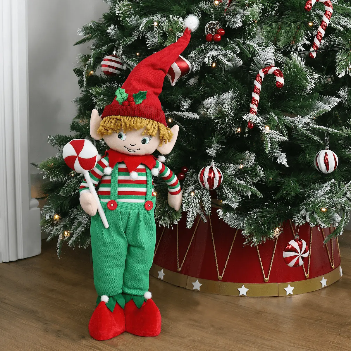 Mr Crimbo Standing Christmas Elf Figure Decoration Fabric 79Cm 1
