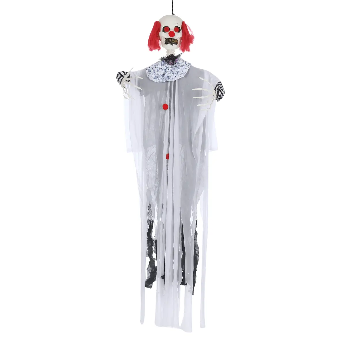6Ft Hanging Scary Clown Light Up Eyes Sounds Halloween Prop 1