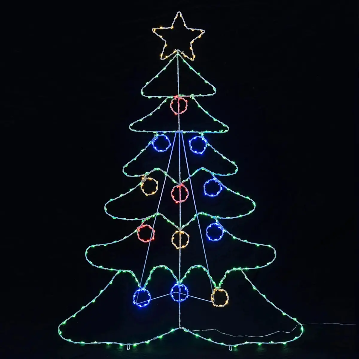Large Christmas Tree Silhouette Light Multicolour Led Outdoor 120Cm 1