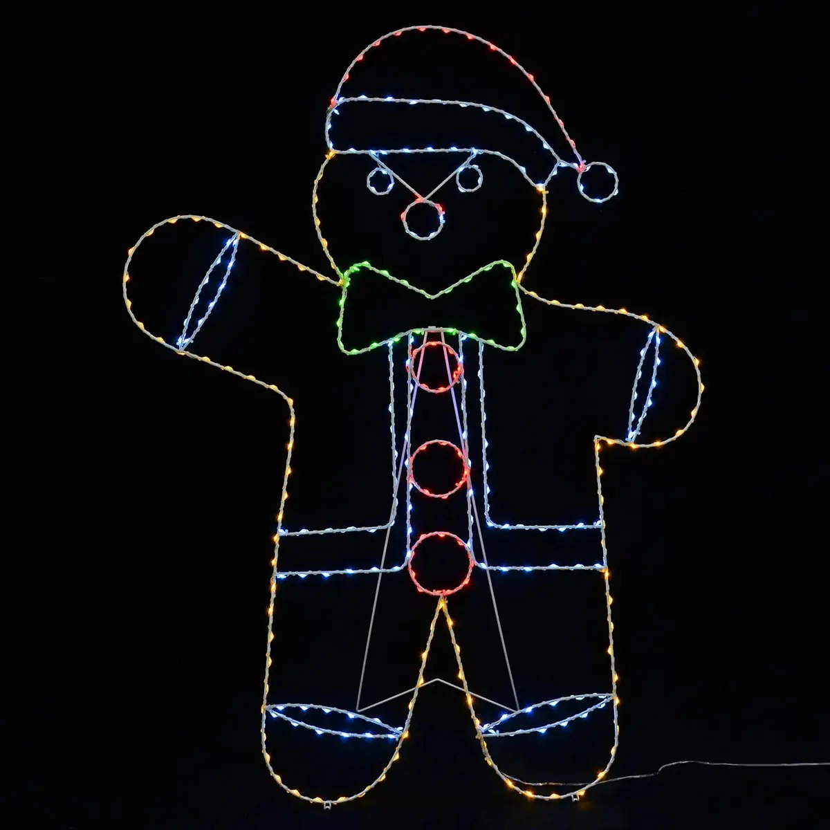 Large Gingerbread Man Christmas Silhouette Light Multicolour Led 120Cm 1
