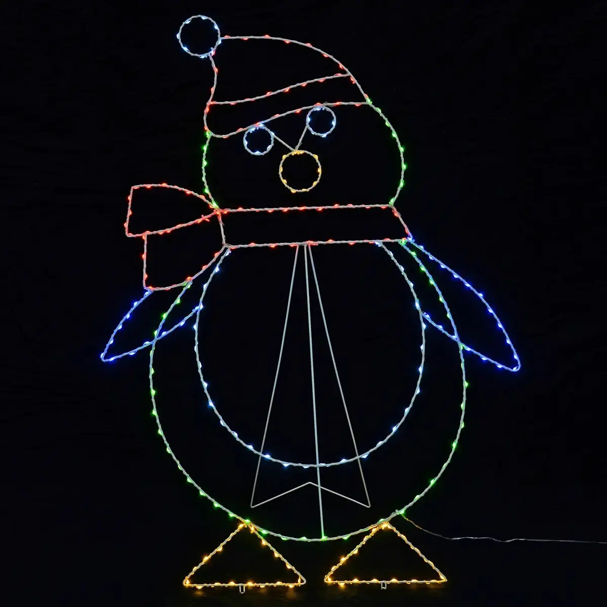 Large Penguin Christmas Silhouette Light Multicolour Led 118Cm 1