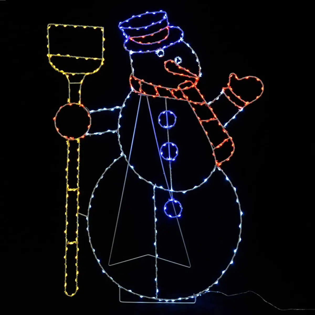 Large Snowman Christmas Silhouette Light Multicolour Led 100Cm 1