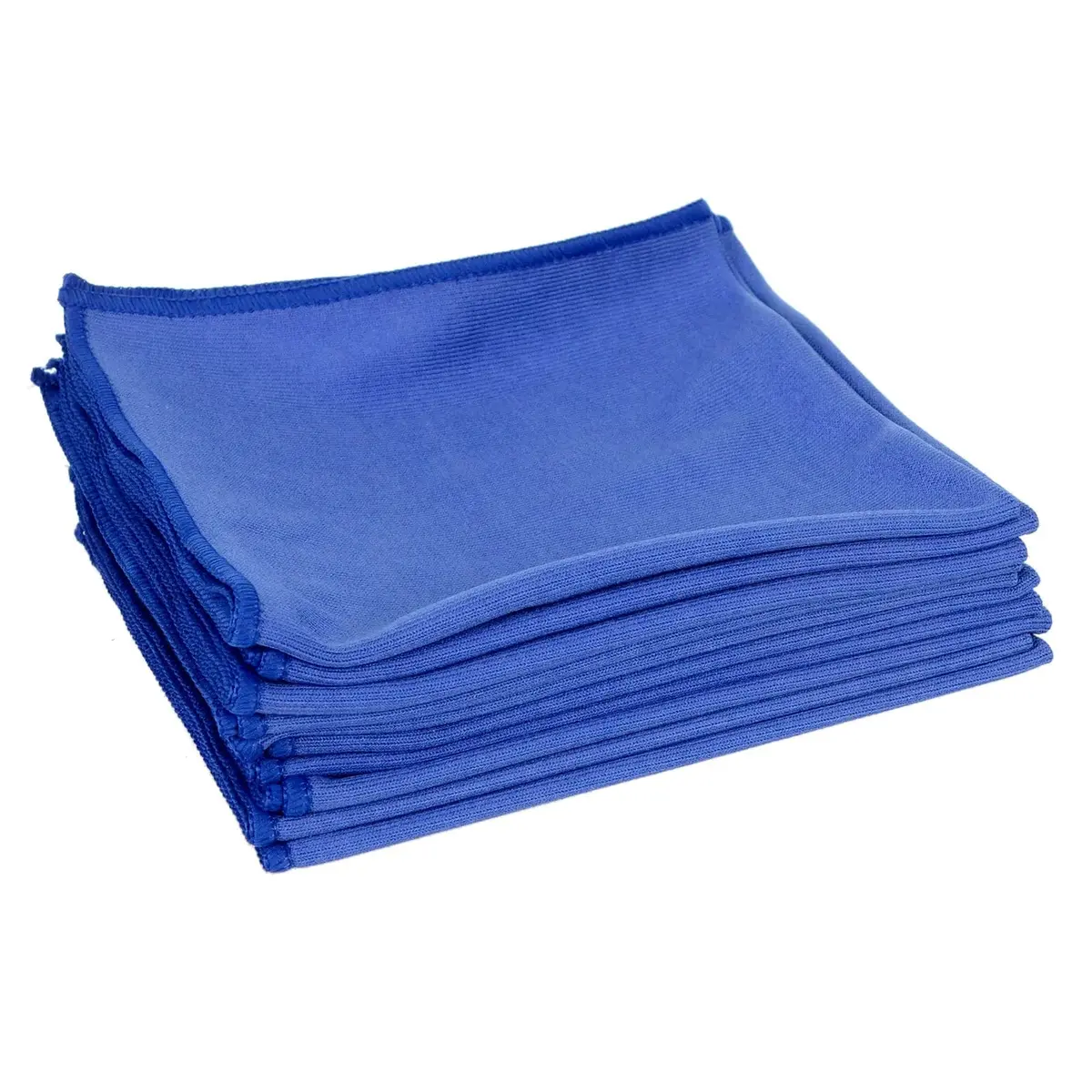 Pack Of 10 Micro-Pro Microfibre Glass Cloths Windows Mirrors Blue Square 40Cm 1