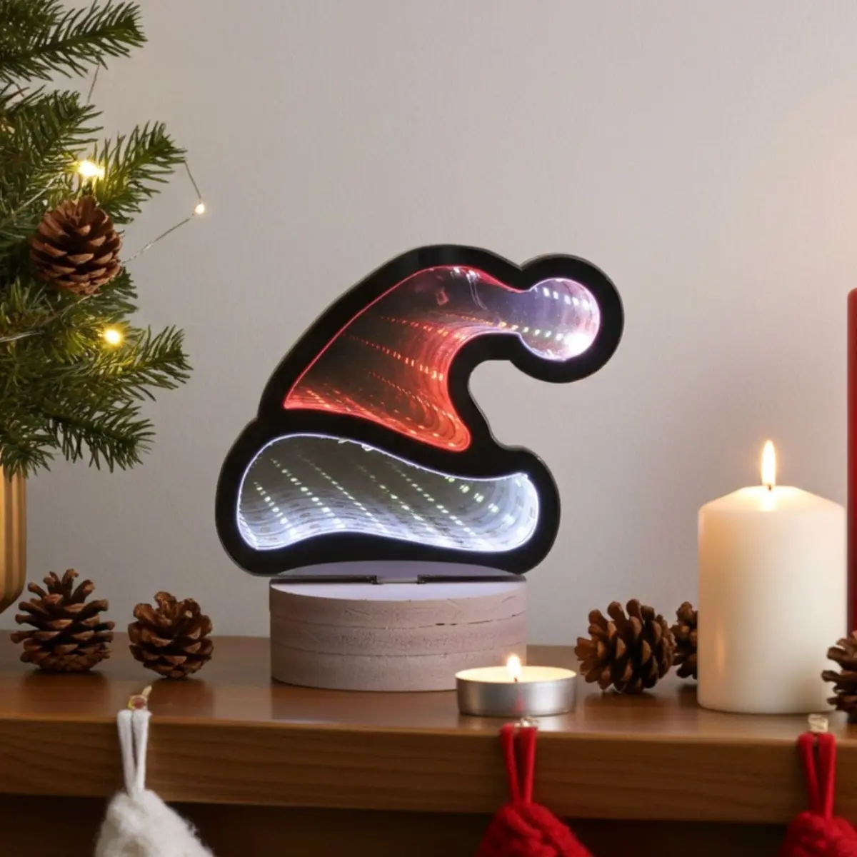 Mini Christmas Infinity Mirror Light Double Sided Led Decoration 15Cm 1