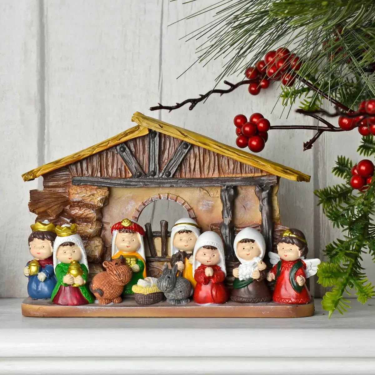 Christmas Story Nativity Set Stable 10 Figures Decoration Ornament 1