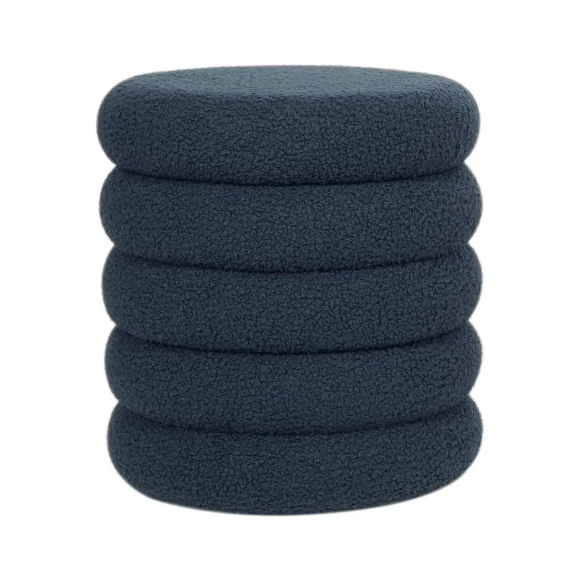 Ribbed Storage Stool Ottoman Plush Round Teddy Padded Seat Bedroom 3