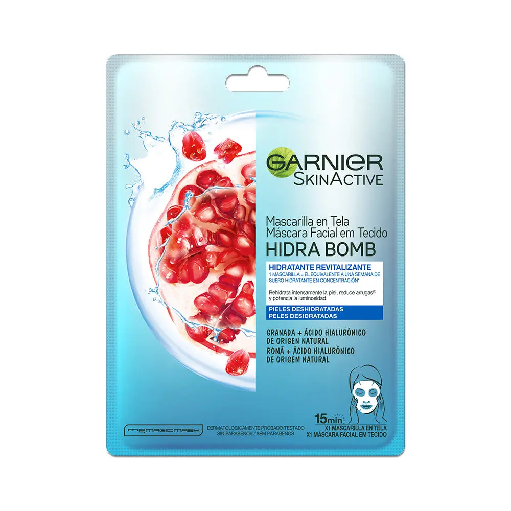 Granada Skin Active Hidra Bomb Marcarilla En Tela Para Pieles Deshidratadas - Garnier 1