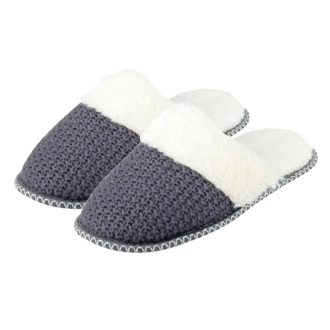 Valentina Knitted Mule Womens Slippers With Fleece Lining 1