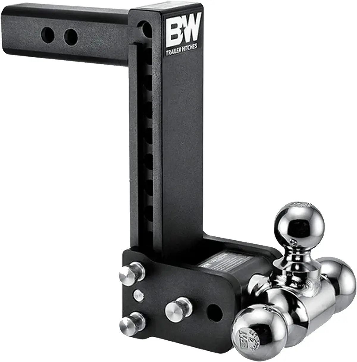 B&W Trailer Hitches Tow & Stow Adjustable Trailer Hitch Ball Mount - Fits 2" Receiver, Tri-Ball (1-7/8" X 2" X 2-5/16"), 9" Drop, 10,000 Gtw 1