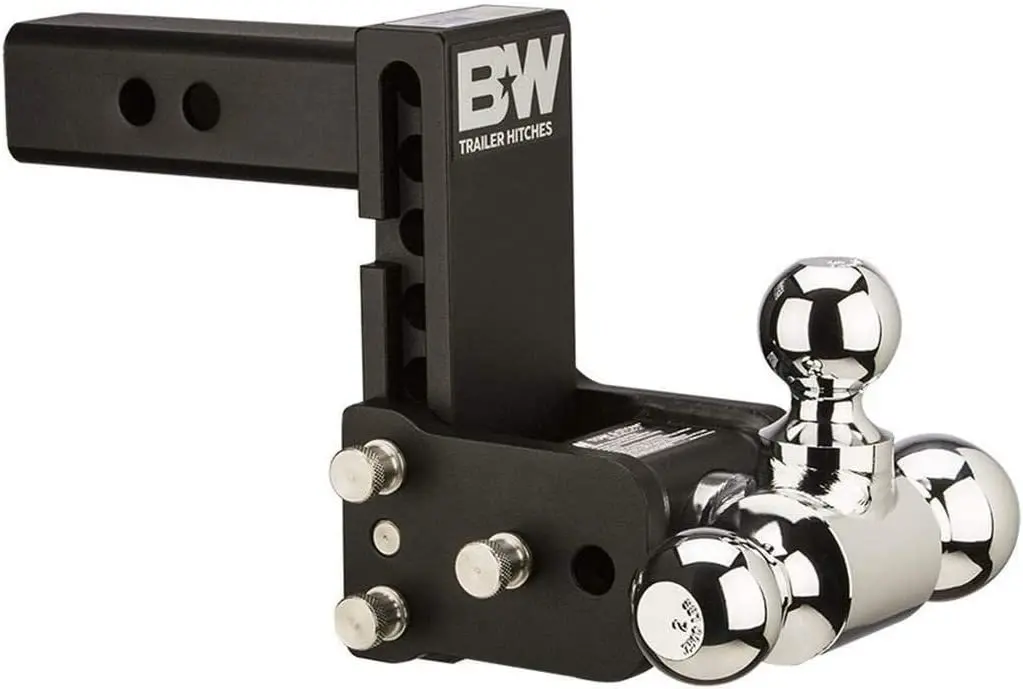 B&W Trailer Hitches Tow & Stow Adjustable Trailer Hitch Ball Mount - Fits 2" Receiver, Tri-Ball (1-7/8" X 2" X 2-5/16"), 5" Drop, 10,000 Gtw 1