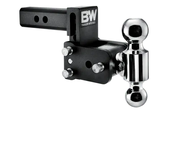B&W Trailer Hitches Tow & Stow Adjustable Trailer Hitch Ball Mount - Fits 2.5" Receiver, Tri-Ball (1-7/8" X 2" X 2-5/16"), 5" Drop, 14,500 Gtw 1