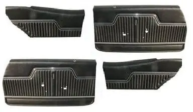 Door Panels, F&R Assembly, Convertible, Black, 70-72 Chevelle 1