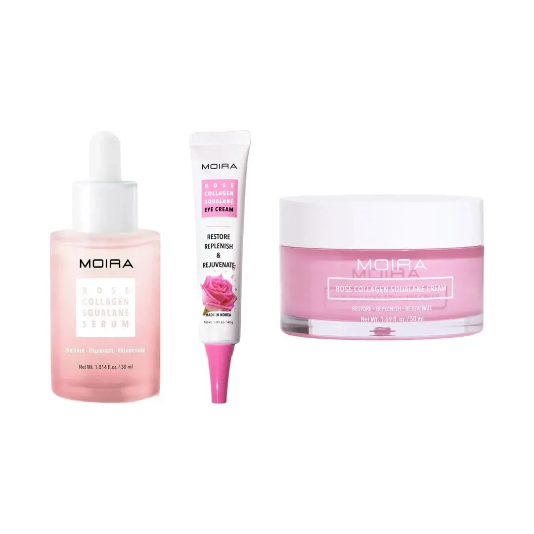 Kit Skincare Hidratante Colágeno, Escualano Y Rosa - Moira 1