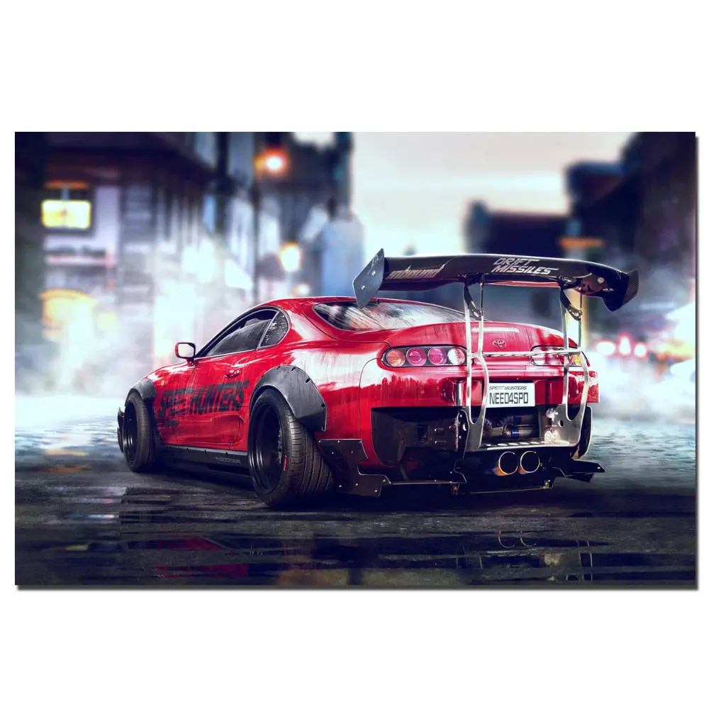 Toyota Supra Mkiv Mk4 Sports Car Poster 2Jz Canvas Cloth Fabric Print For Home Decor Wall Art Poster 1