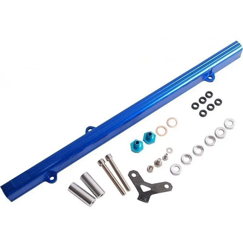 For Toyota Supra / Aristo 2Jz 2Jzgte Aluminium Billet Top Feed Injector Fuel Rail Turbo Kit Blue High Quality 1