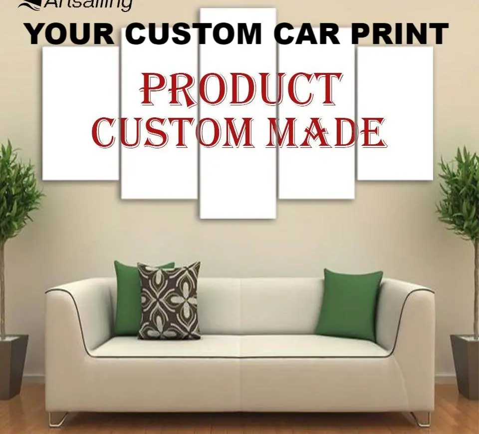 Automotive Car / Truck Jdm Custom Prints Made From Your Car Photo To 5 Pcs Painting Pictures For Living Room Customized Painting Custom Print On Canvas 1