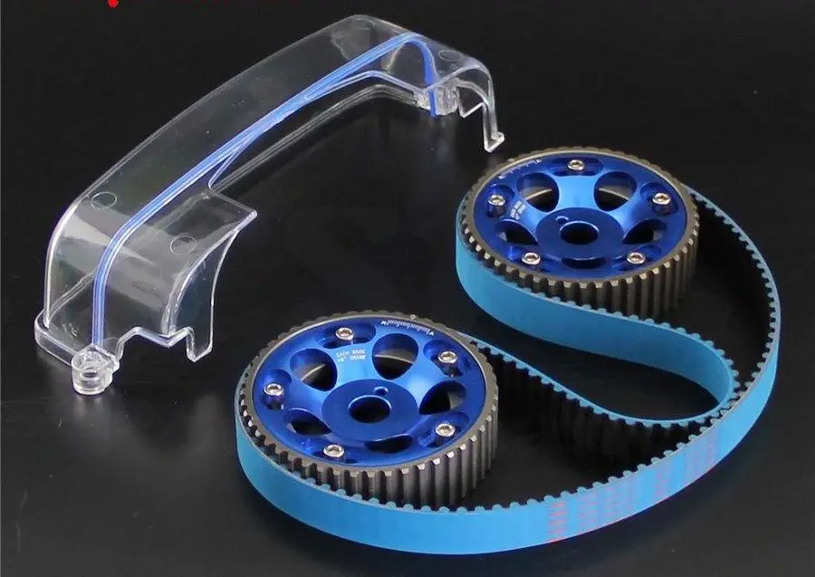 Racing Timing Belt + Cam Cover + Cam Gear Pulley Fits Kit For Toyota Supra Mk4 Iv 2Jz-Gte 2Jz 1993-2002 Red/Blue/Purple 2Jzgte Aristo 1