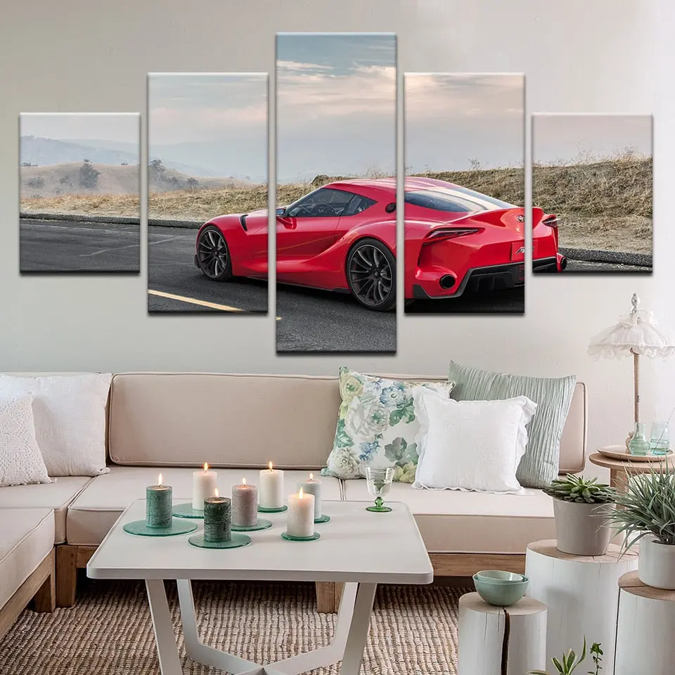 Toyota Ft1 Canvas Modern Hd Printed Modular Pictures Frame Wall Art Poster 5 Panel Toyota Ft1 Jdm Racing Car Canvas Painting Home Decor 1