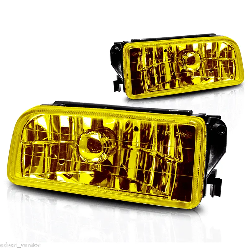 92-99 Bmw E36 M3 3 Series Fog Lights Front Bumper Lamps Yellow Glass Lens Pair 1
