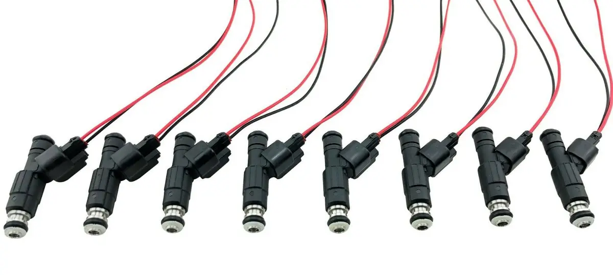 8 Set 4-Hole Upgraded Fuel Injectors + Harness For Ram 1500 Van 2500 3500 5.2L 1